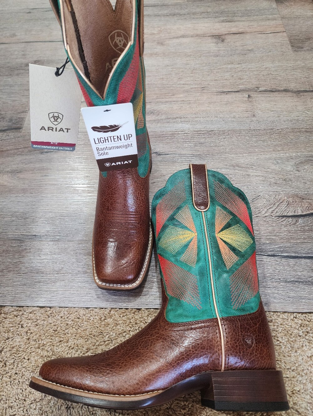 Women New In Box Ariat Oak Grove Leather Western Boots 8 Gingersnap